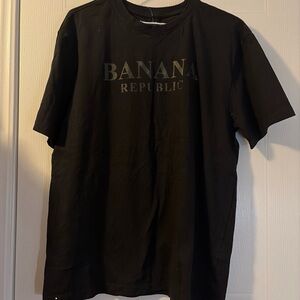 Banana Republic Shirt Mens Medium Black Crewneck Short Sleeve Solid Basic Tee